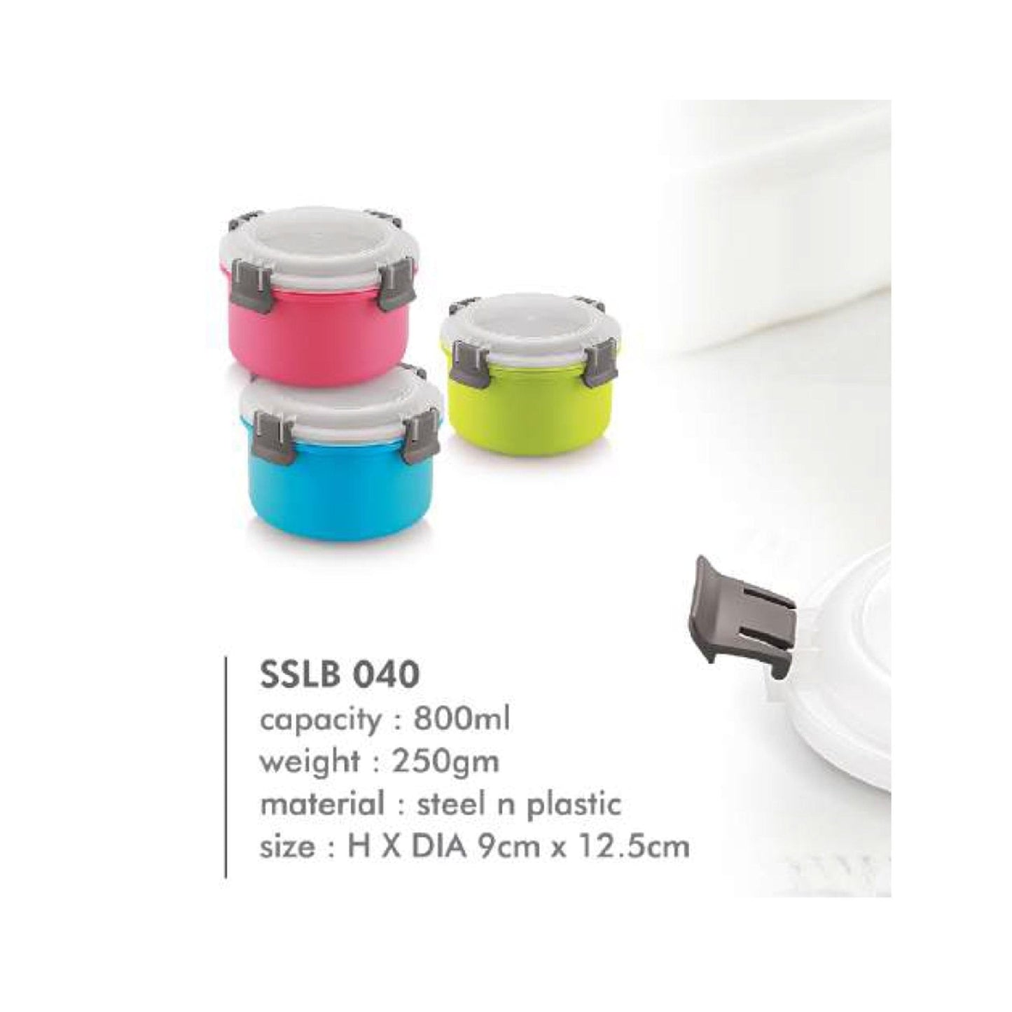 Steel n Plastic Lunch Box SSLB 040 - 800ml MARSH Corporate gifts