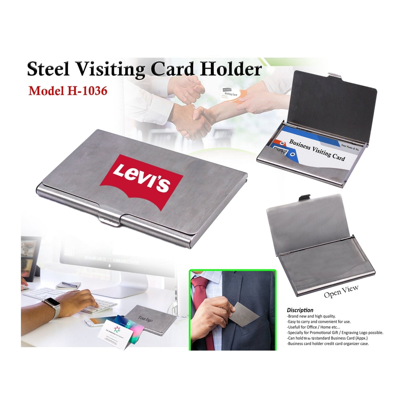 Steel Visiting Card Holder H-1036 MARSH Corporate gifts