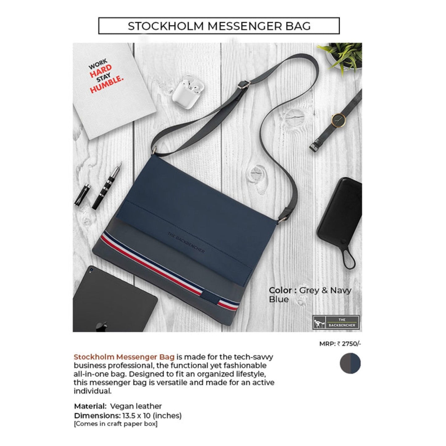 STOCKHOLM MESSENGER BAG - LEATHER BAG MARSH Corporate gifts