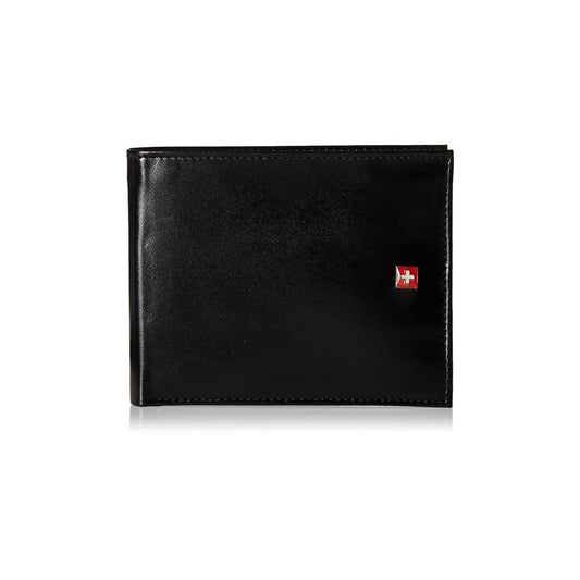 Swiss Military Black Leather Wallet (LW-1) MARSH Stationery