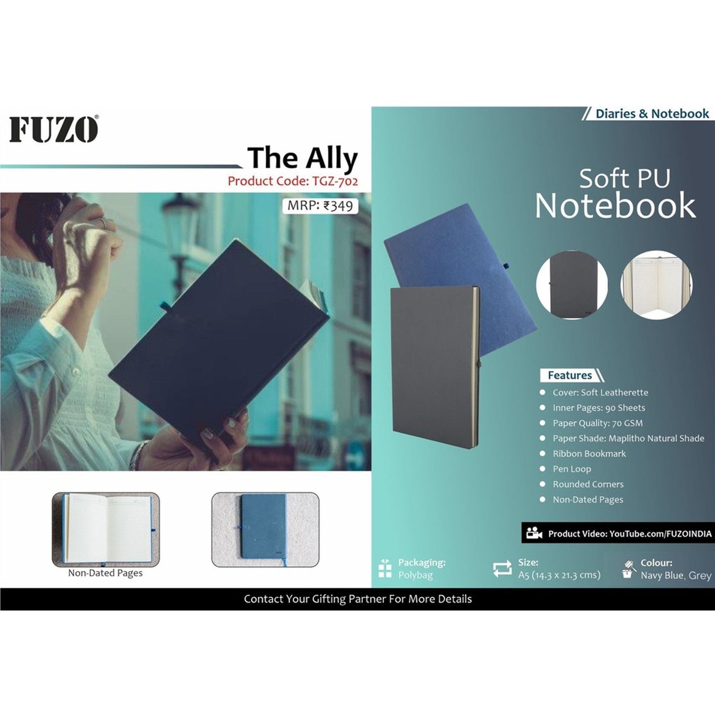 The Ally Soft PU Notebook - TGZ-702 MARSH Corporate gifts
