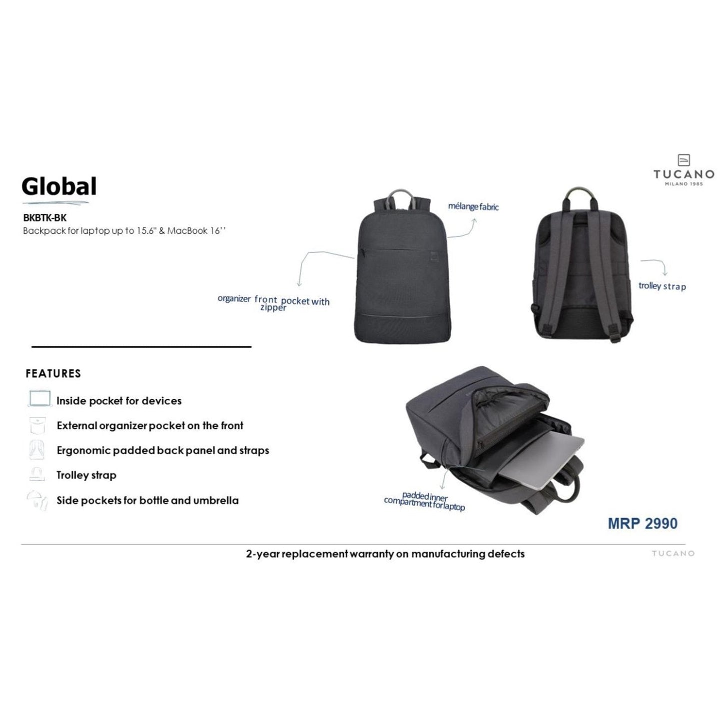 Tucano Global Laptop Bag MARSH Corporate gifts