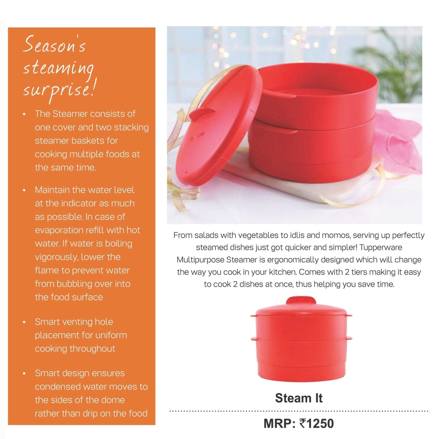 Tupperware Steam It MARSH Corporate gifts