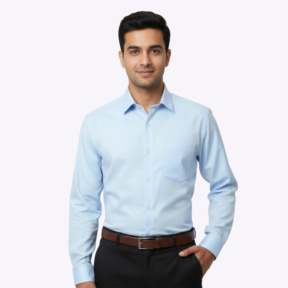 Van Heusen Blue CVC Shirt – Men