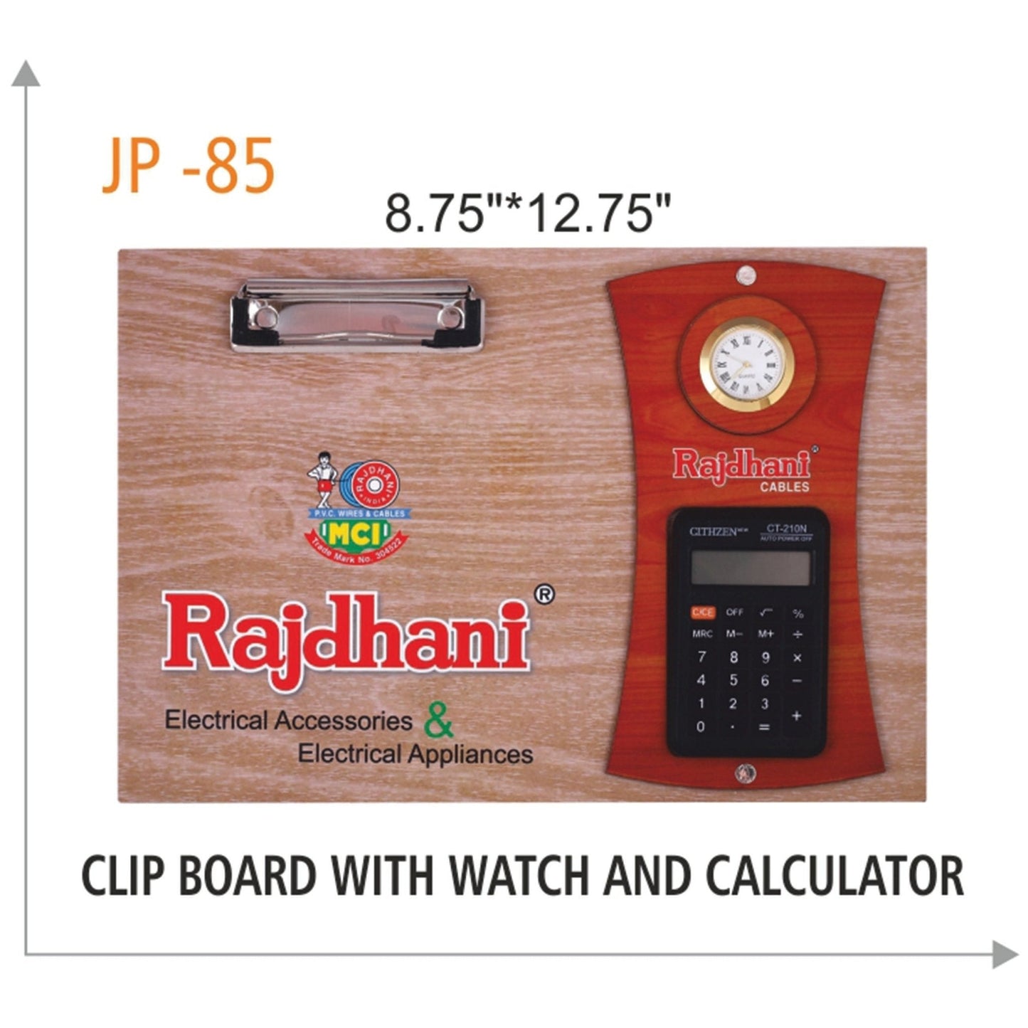 Wooden Clip Board with Watch and Calculator - JP 85 MARSH Corporate gifts