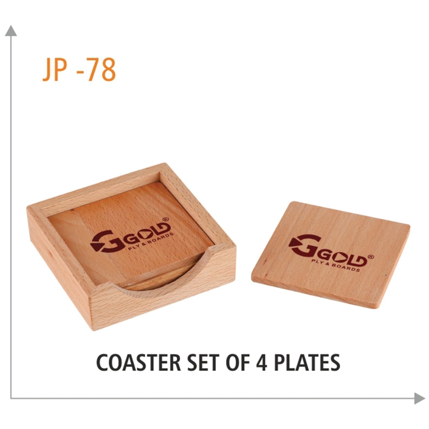 Wooden Coaster Set of 4 Plates - JP 78 MARSH Corporate gifts