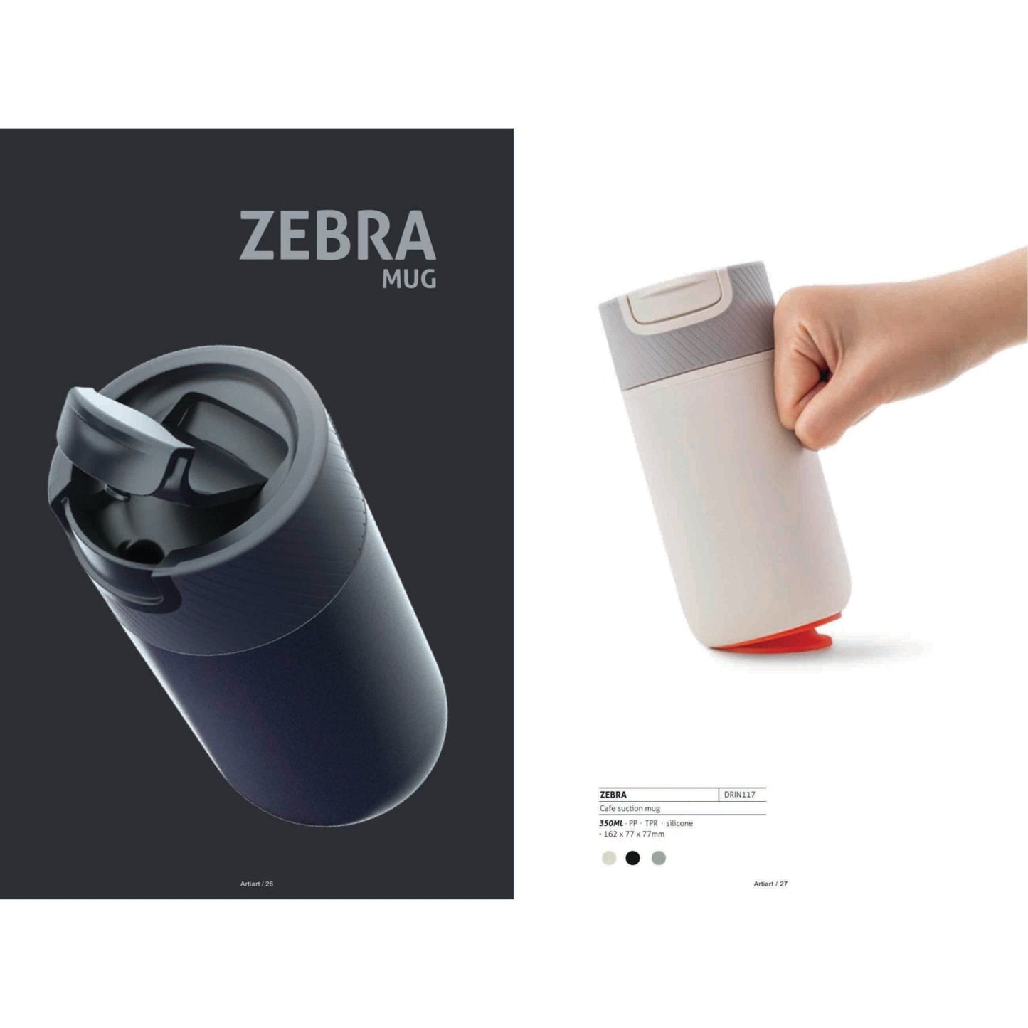Zebra Suction Mug - 350ml - DRIN117 MARSH Corporate gifts