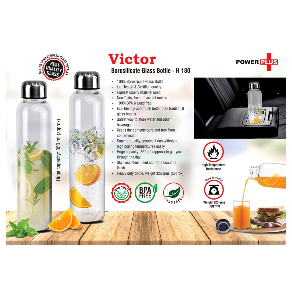 Victor: Borosilicate Glass Bottle - 850 ml - H180