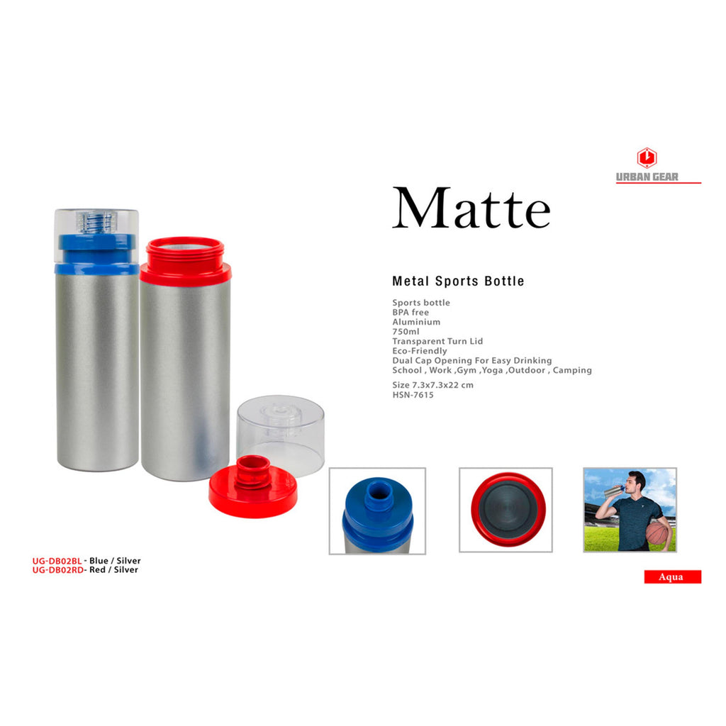 Matte Metal Sports Bottle - 750ml