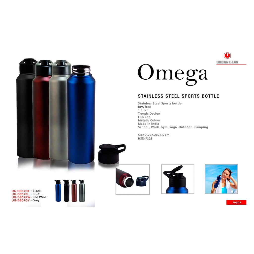Omega Stainless Steel Sports Bottle - 1000ml