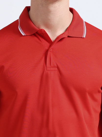 PrimoKnit Dotcell Polo - Red with White Tipping Moonland Global Pvt Ltd