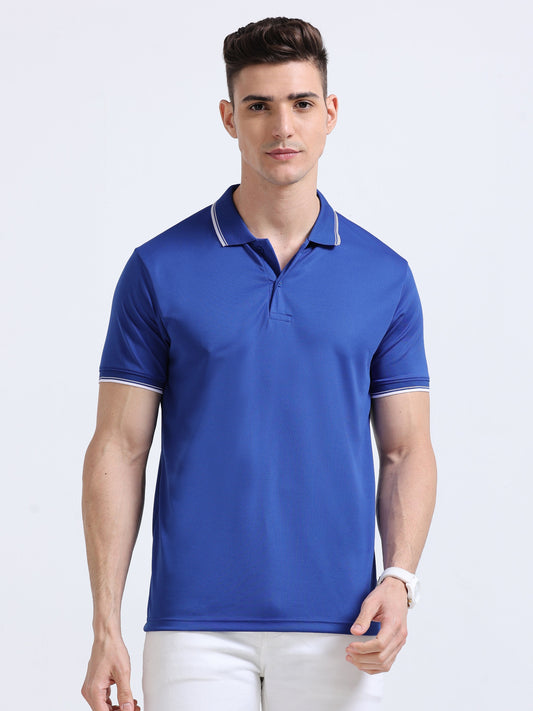 PrimoKnit Dotcell Polo - Royal Blue with White Tipping Moonland Global Pvt Ltd