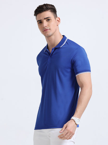 PrimoKnit Dotcell Polo - Royal Blue with White Tipping Moonland Global Pvt Ltd