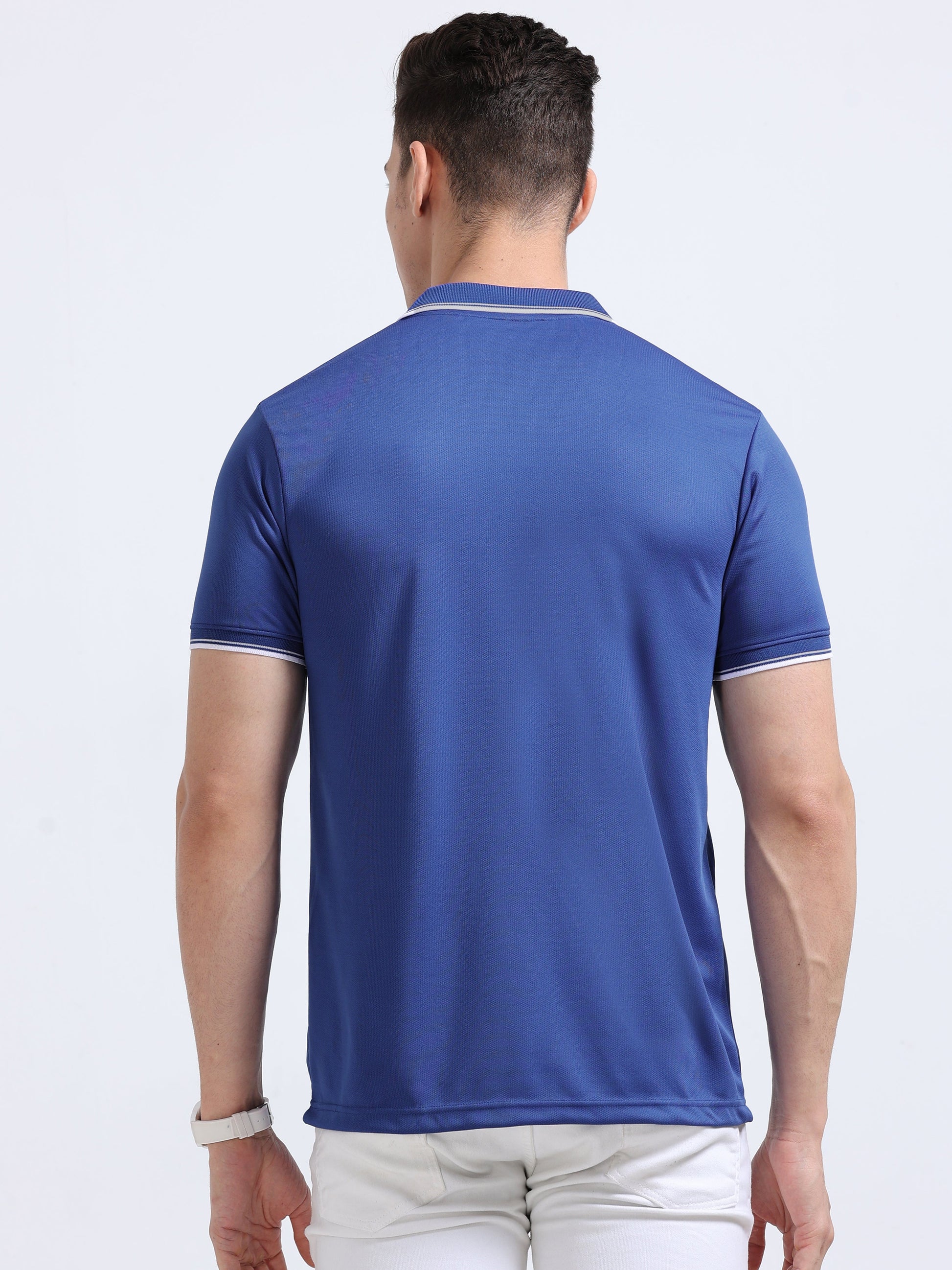 PrimoKnit Dotcell Polo - Royal Blue with White Tipping Moonland Global Pvt Ltd