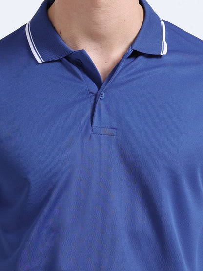 PrimoKnit Dotcell Polo - Royal Blue with White Tipping Moonland Global Pvt Ltd