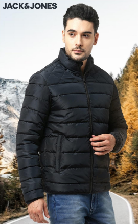Jack and jones puffer jacket black shop