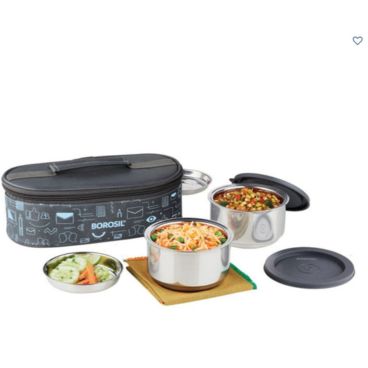 2 Container CarryFresh SS Insulated Lunch Box (Flat) - CFDWSET2NL11 MARSH Corporate gifts