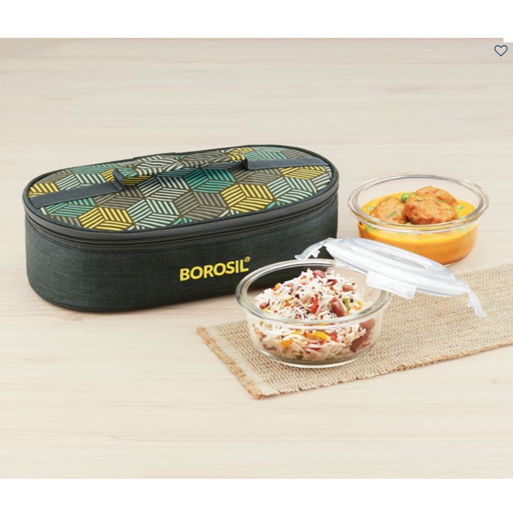 2 Round Microwavable Glass Lunch Box (Foodluck Olive Flat) - ICYCSOS400H MARSH Corporate gifts