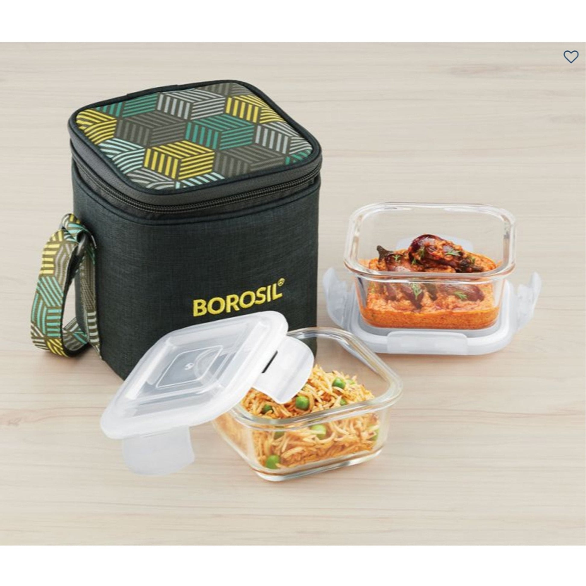 2 Square Microwavable Glass Lunch Box (Foodluck Olive) - ICYCSOS320V MARSH Corporate gifts