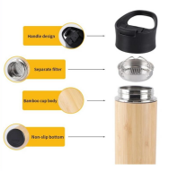 Bamboo Steel Insulated Sipper Bottle - 450 ml