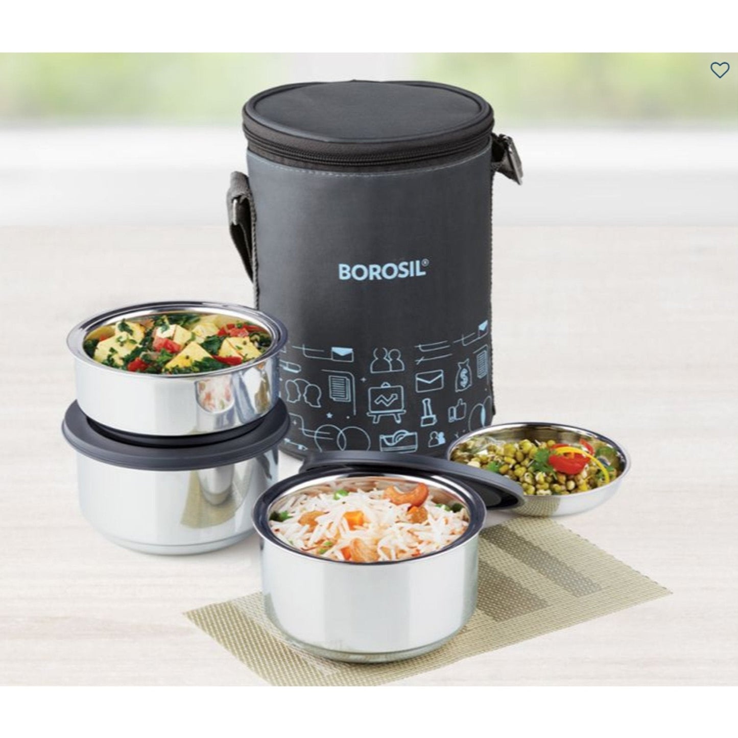 3 Container Carry Fresh SS Insulated Lunch Box - CFDWSET3NL15 MARSH Corporate gifts