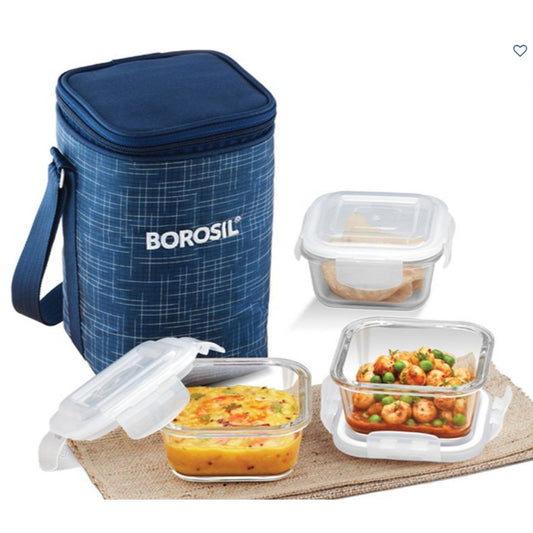 3 Square Microwavable Glass Lunch Box (D'sign) - ICYS3IND320 MARSH Corporate gifts