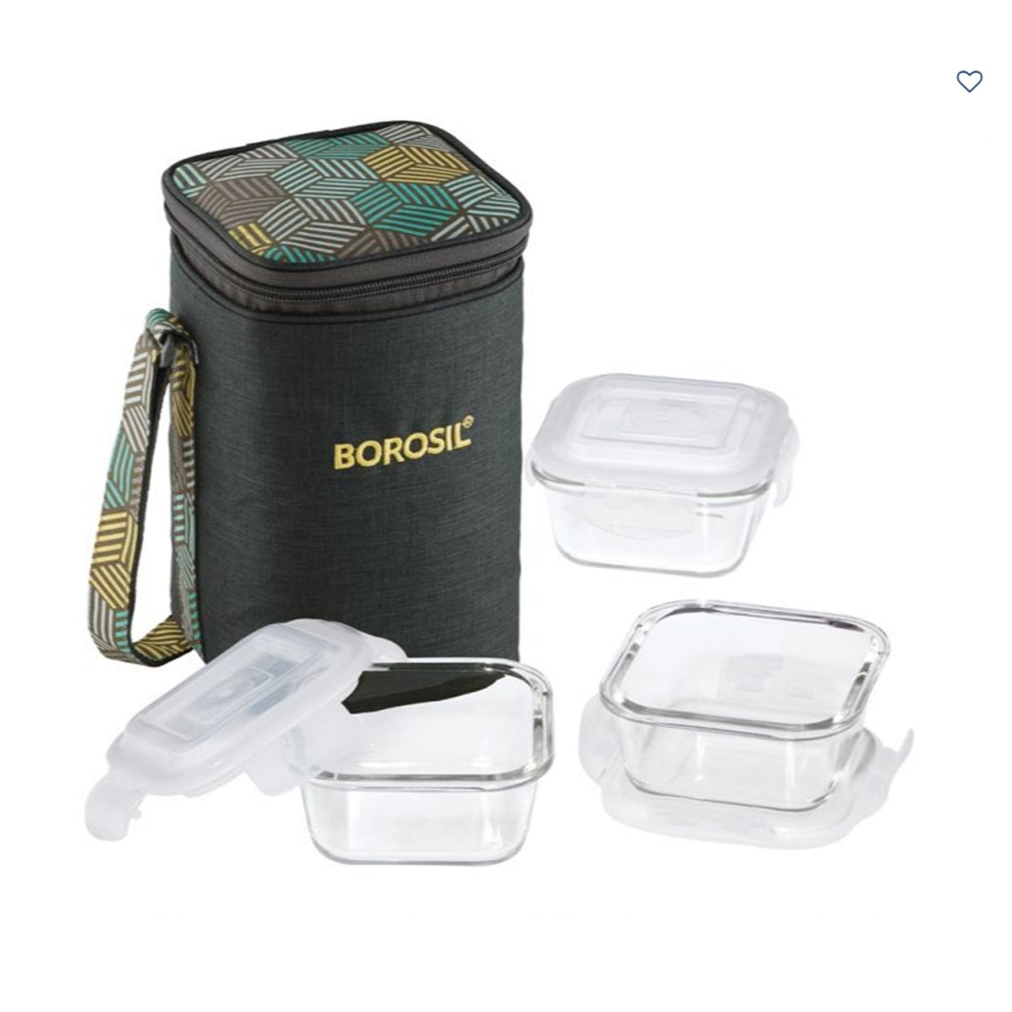 3 Square Microwavable Glass Lunch Box (Foodluck Olive) - ICYCSOSS320 MARSH Corporate gifts