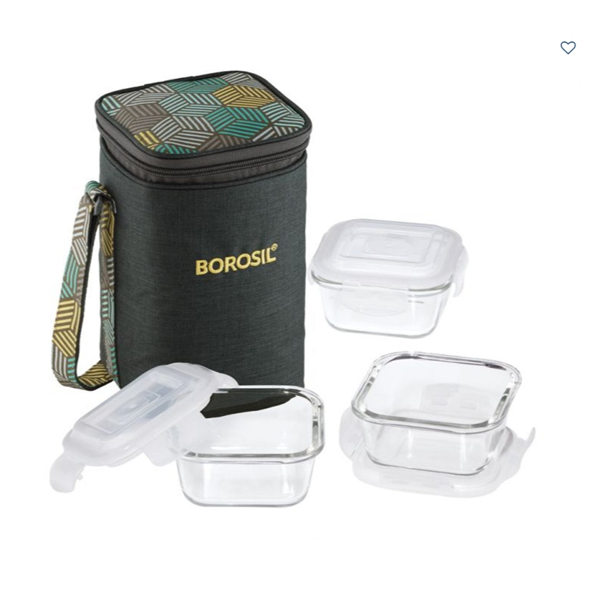 3 Square Microwavable Glass Lunch Box (Foodluck Olive) - ICYCSOSS320 MARSH Corporate gifts