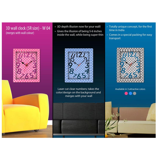 3D Wall clock(5R size) - W 04 (merges with wall color) MARSH Stationery