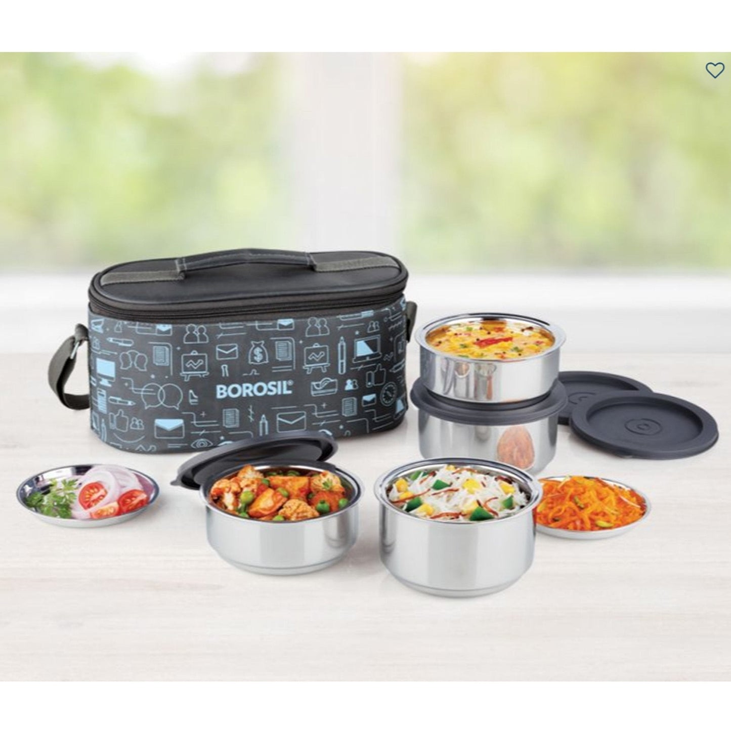 4 Container Carry Fresh SS Insulated Lunch Box - CFDWSET4NL16 MARSH Corporate gifts