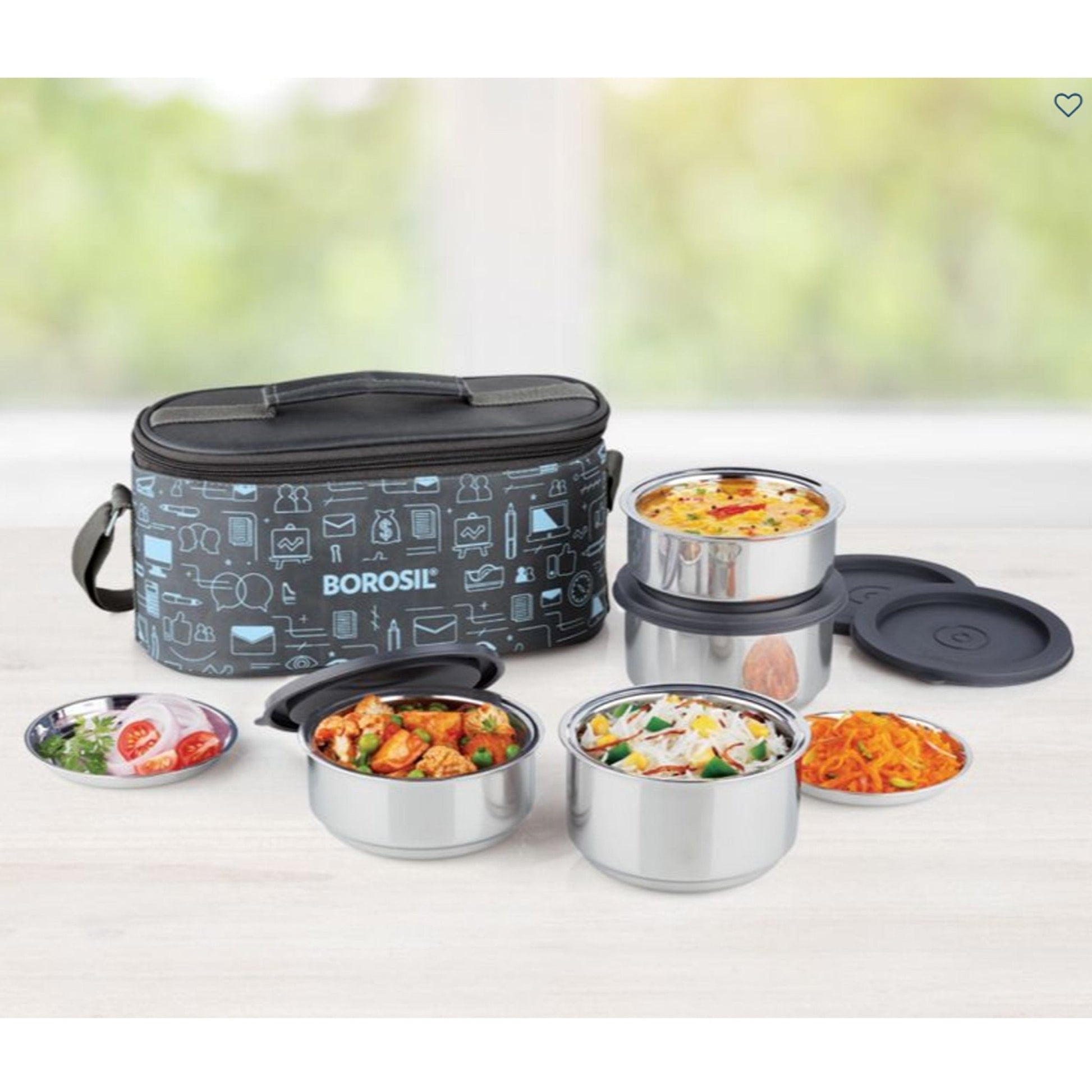 4 Container Carry Fresh SS Insulated Lunch Box - CFDWSET4NL16 MARSH Corporate gifts