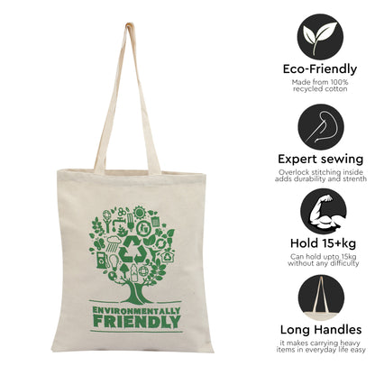 Eco Natural Canvas Cotton Bag - 15" x 13" - 225 GSM