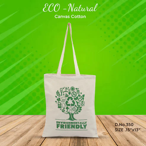 Eco Natural Canvas Cotton Bag - 15" x 13" - 225 GSM