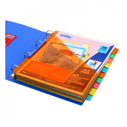 5 Document Pockets Dividers with Insertable Tabs, DD105 MARSH Stationery