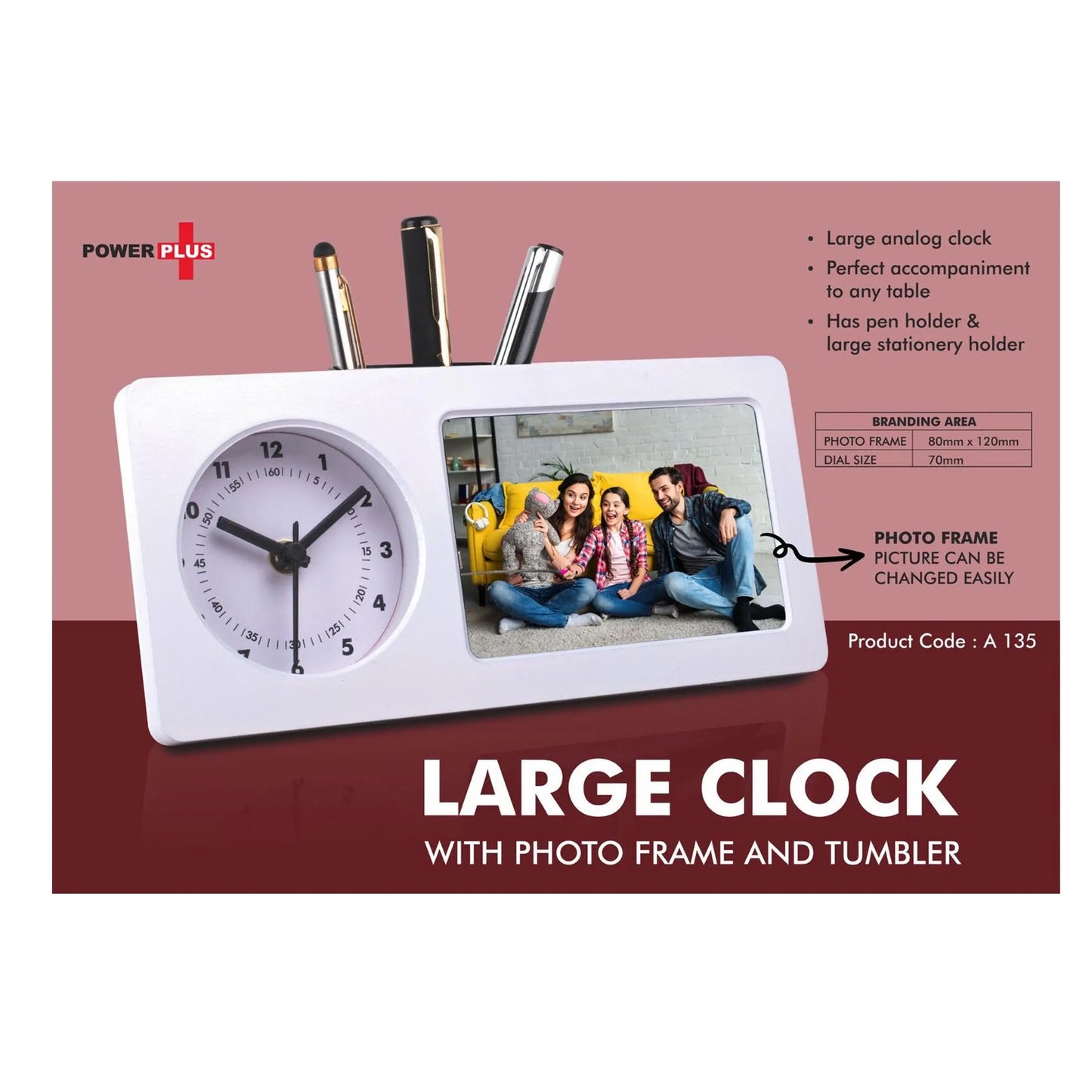 Large clock with photo frame and tumbler A - 135 MARSH Corporate gifts
