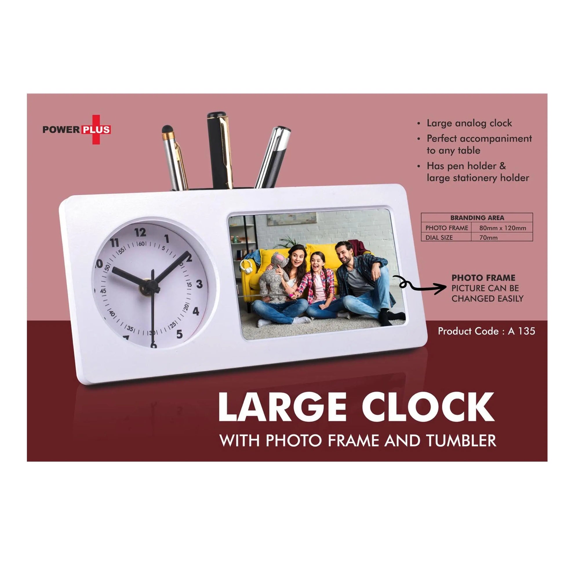 Large clock with photo frame and tumbler A - 135 MARSH Corporate gifts