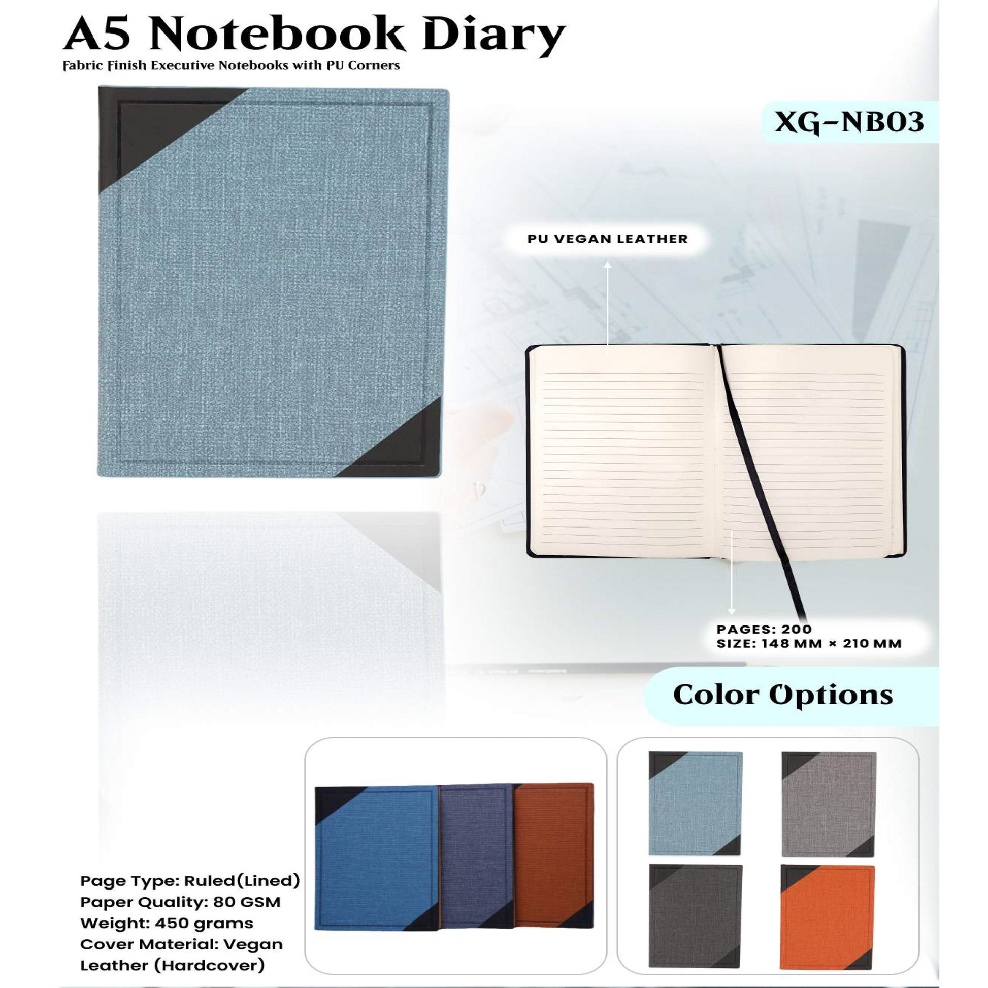 A5 Notebook Diary XG - NB03 MARSH Corporate gifts