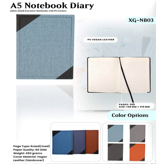 A5 Notebook Diary XG - NB03 MARSH Corporate gifts