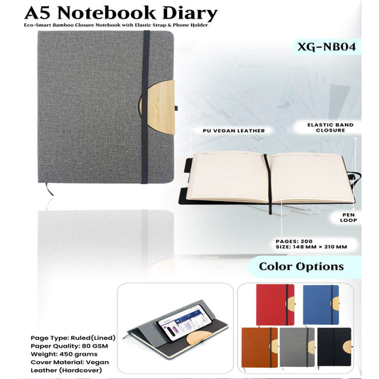 A5 Notebook Diary XG - NB04 MARSH Corporate gifts