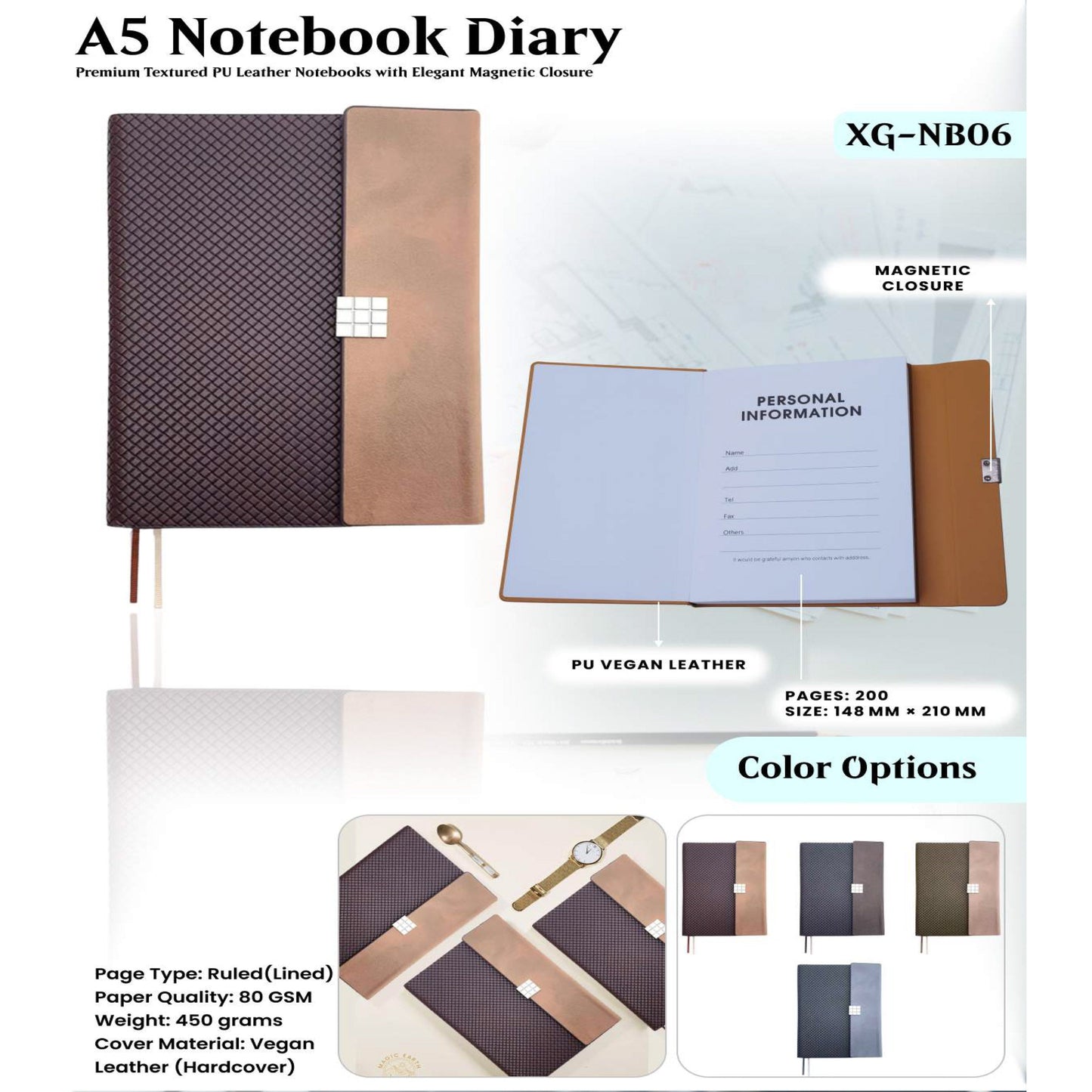 A5 Notebook Diary XG - NB06 MARSH Corporate gifts