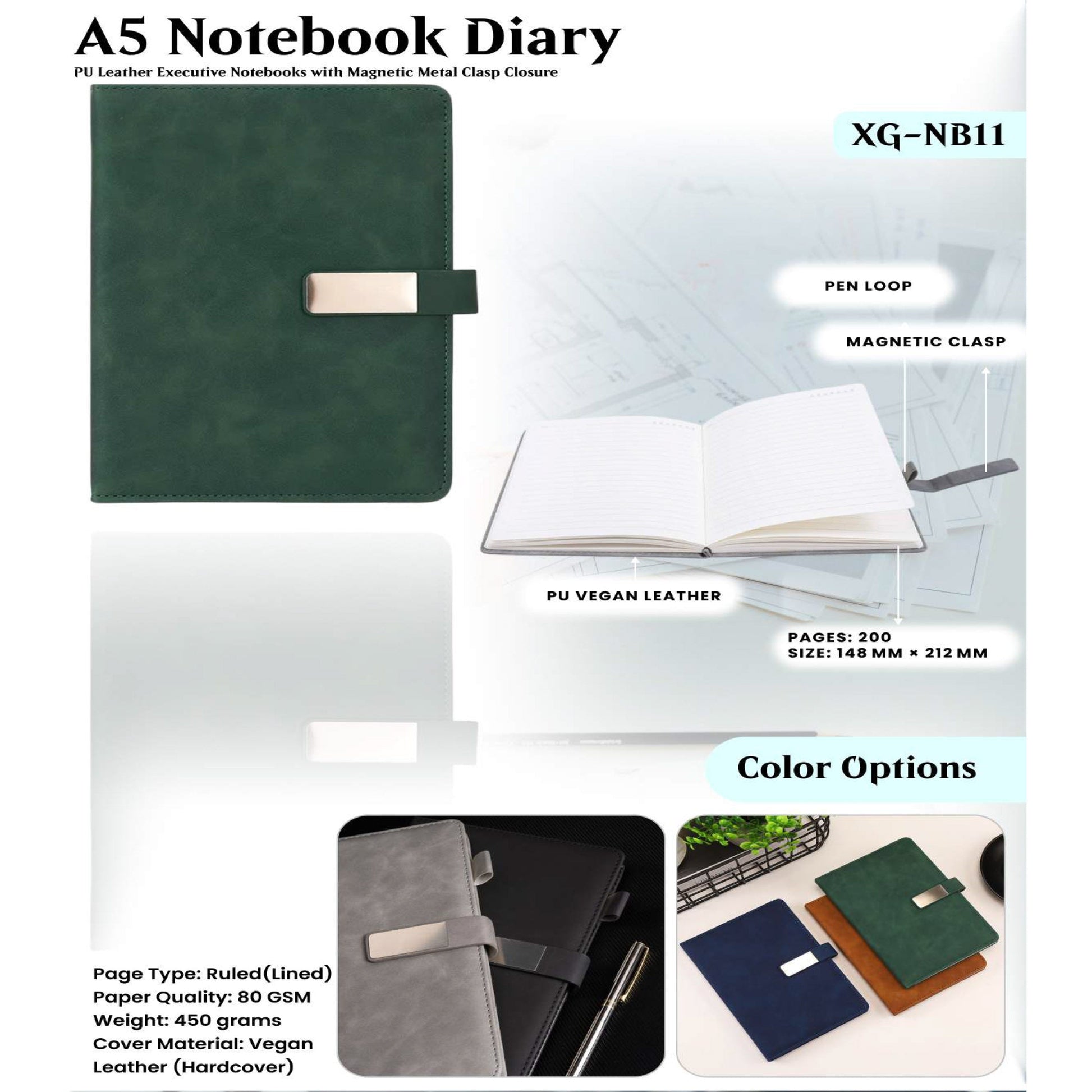 A5 Notebook Diary XG - NB11 MARSH Corporate gifts