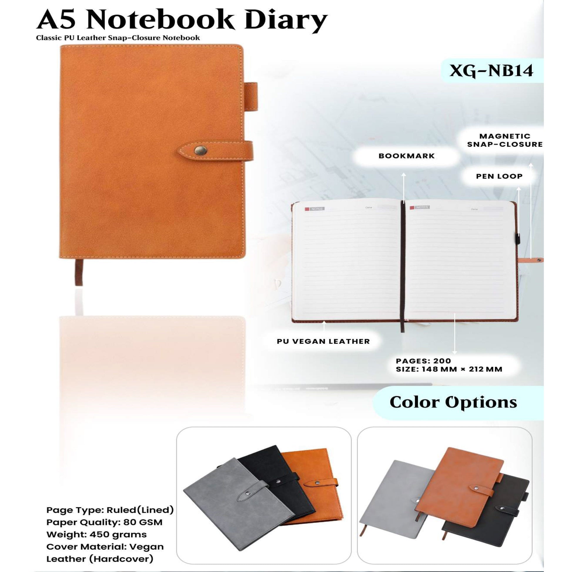 A5 Notebook Diary XG - NB14 MARSH Corporate gifts