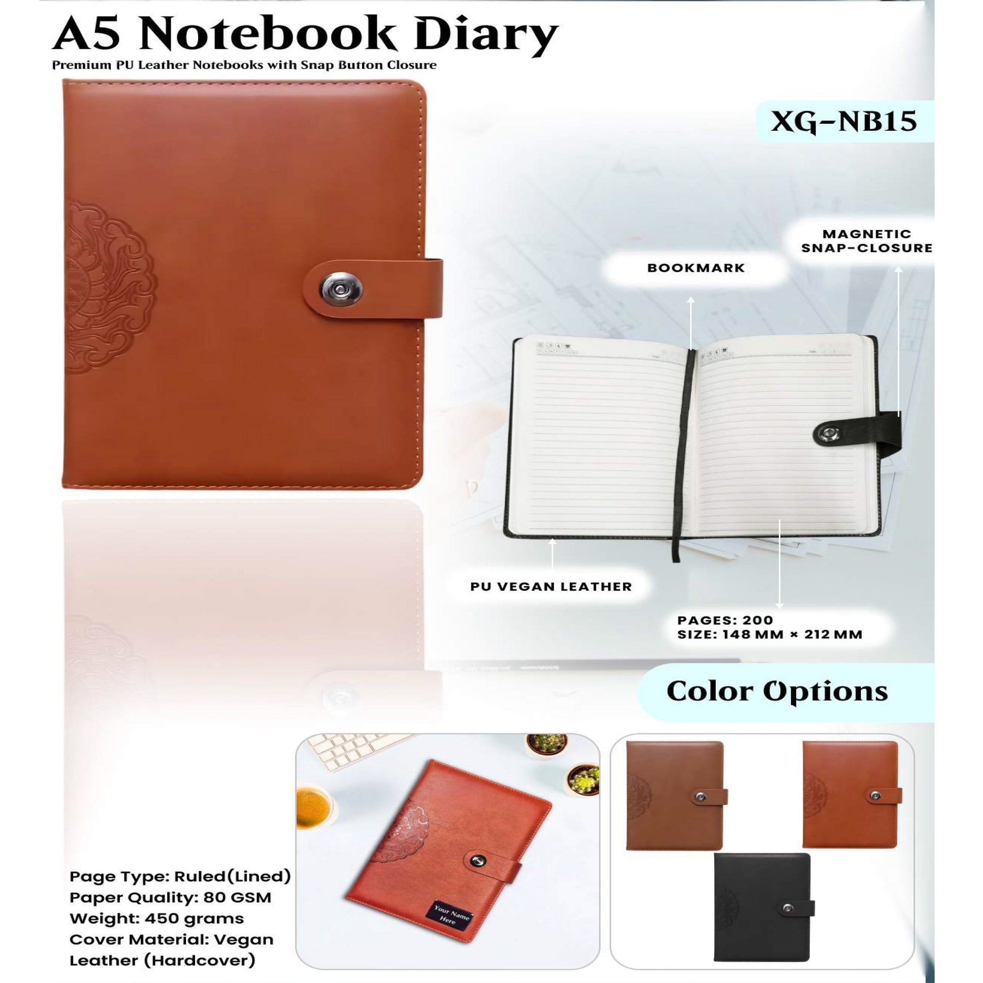A5 Notebook Diary XG - NB15 MARSH Corporate gifts