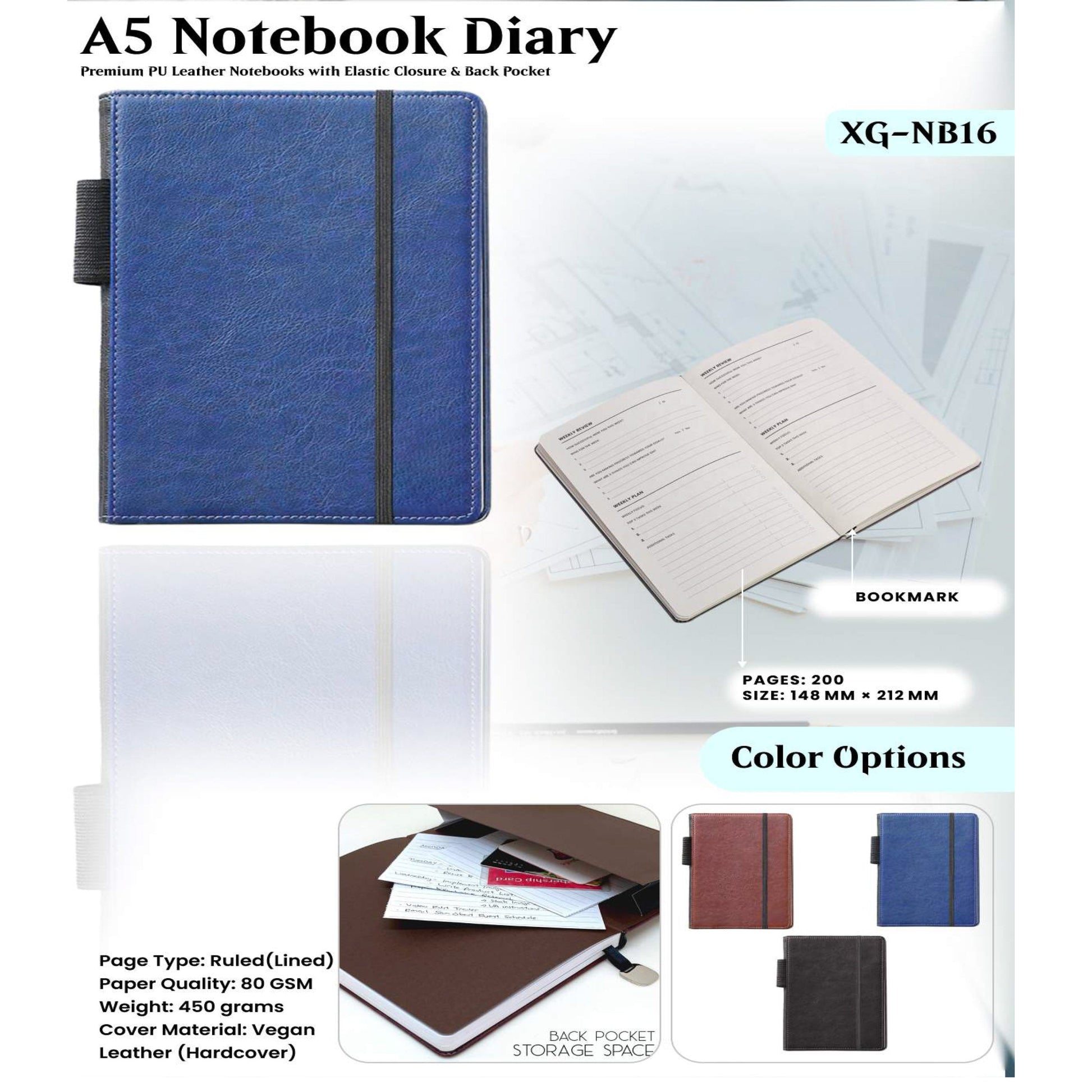 A5 Notebook Diary XG - NB16 MARSH Corporate gifts