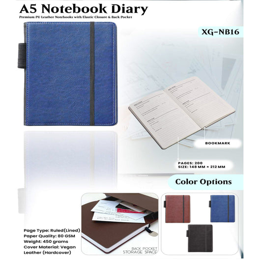 A5 Notebook Diary XG - NB16 MARSH Corporate gifts