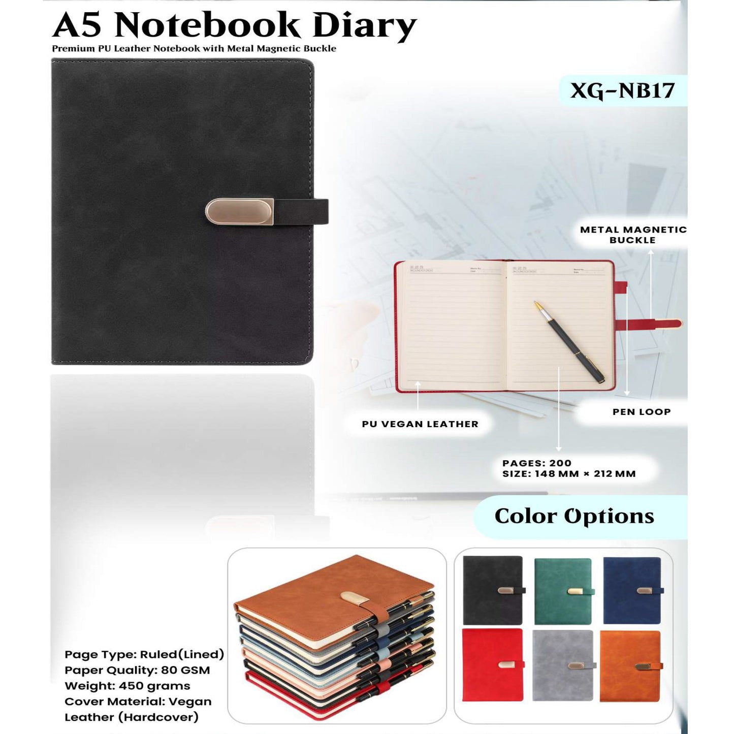 A5 Notebook Diary XG - NB17 MARSH Corporate gifts