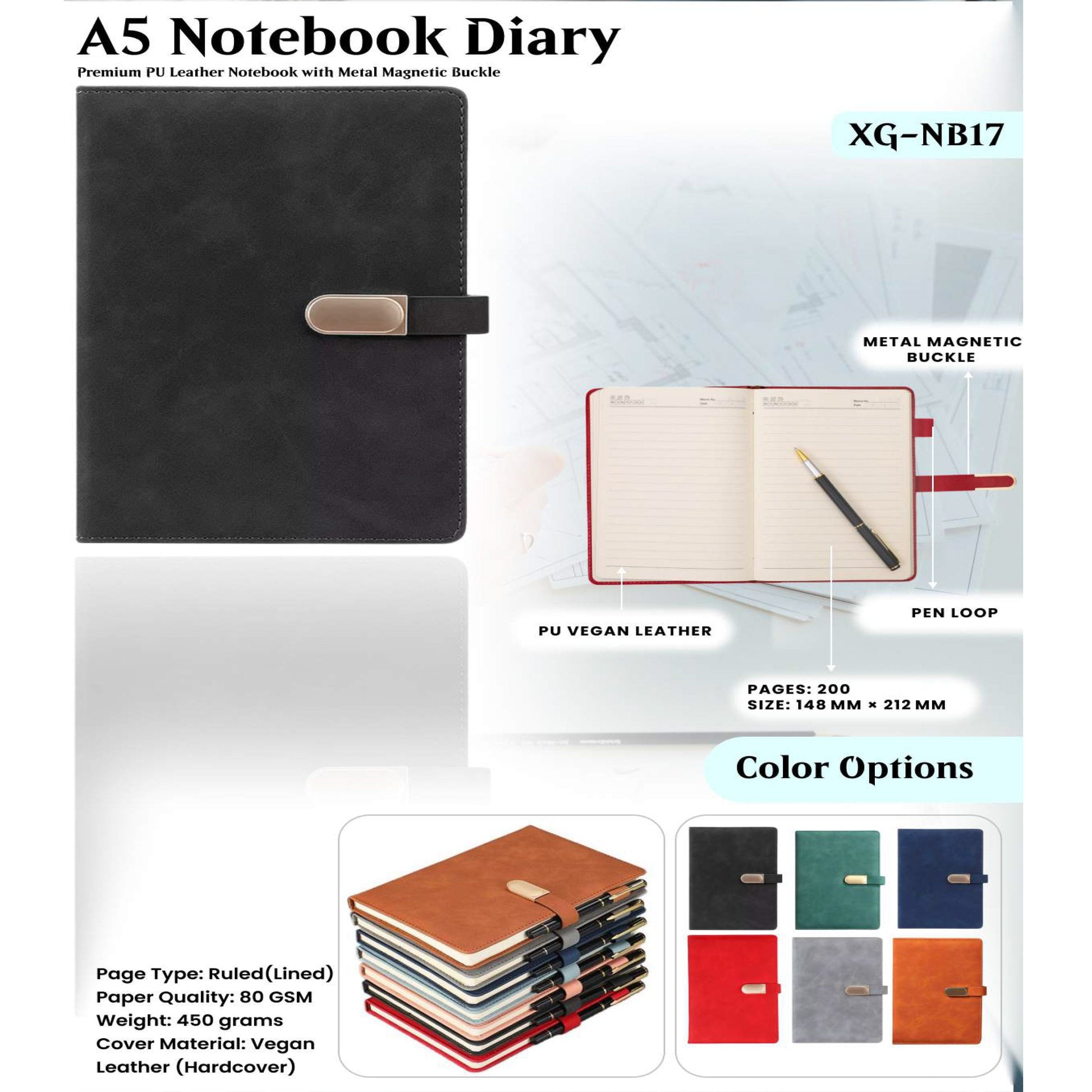 A5 Notebook Diary XG - NB17 MARSH Corporate gifts