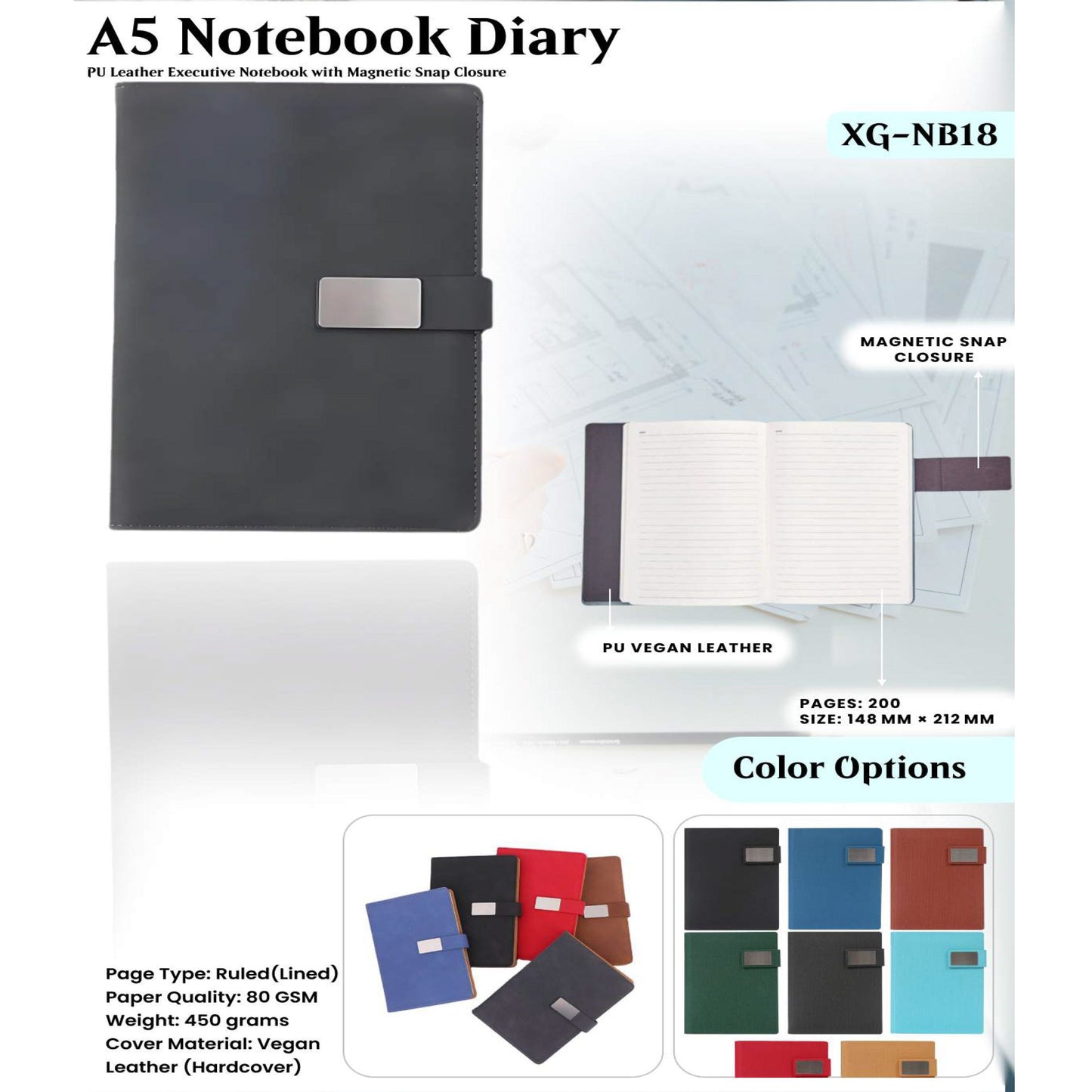 A5 Notebook Diary XG - NB18 MARSH Corporate gifts