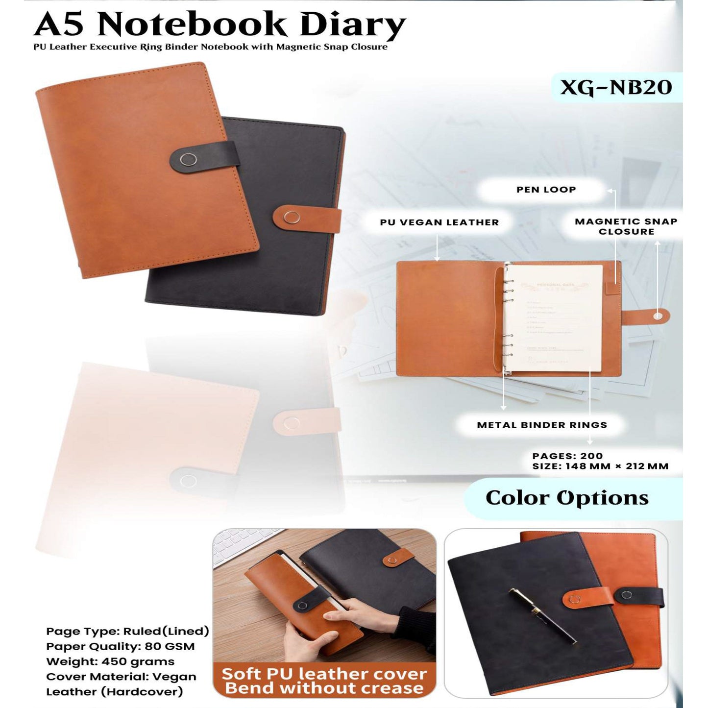 A5 Notebook Diary XG - NB20 MARSH Corporate gifts