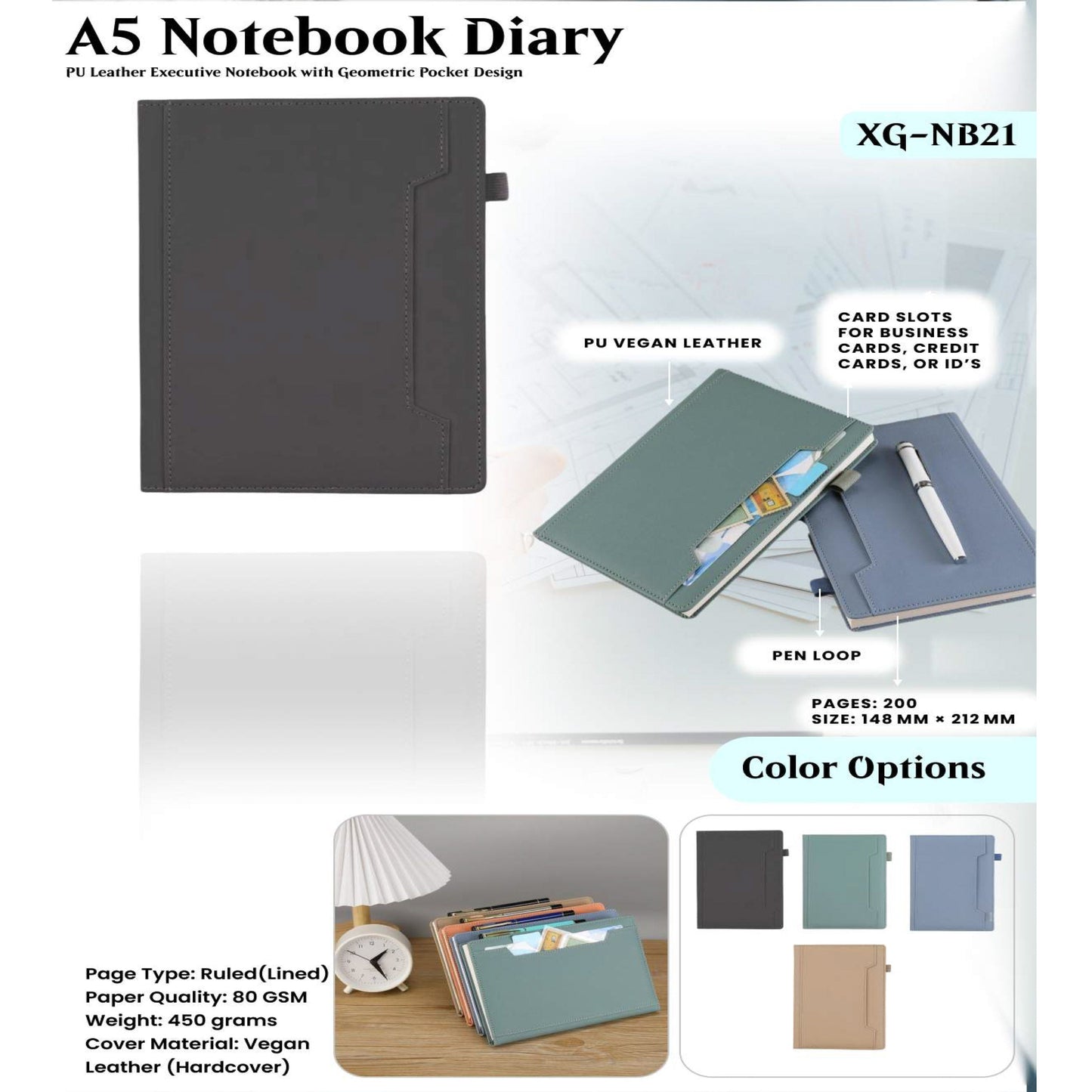 A5 Notebook Diary XG - NB21 MARSH Corporate gifts